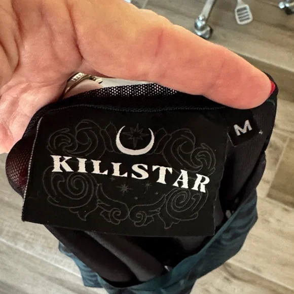 Killstar M green and black striped mesh top - Picture 3 of 6